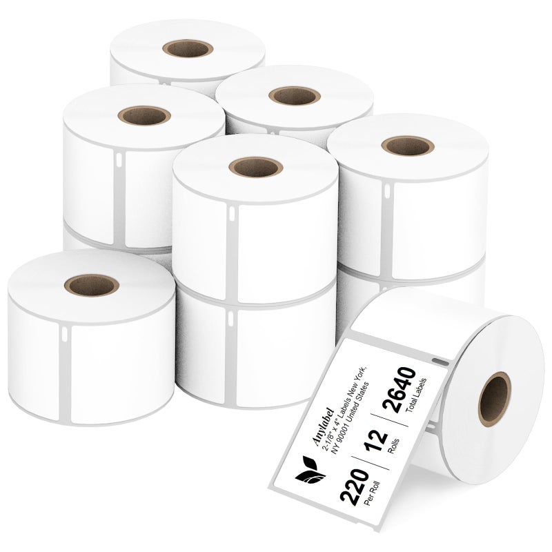 Anylabel Compatible 2-1/8" x 4" Direct Thermal Labels Replacement for DYMO 30323 Address Shipping Postage Barcodes, Compatible with Rollo, DYMO 4XL & Zebra Desktop Printers (12 Rolls, 220 Labels/Roll) - Image 1